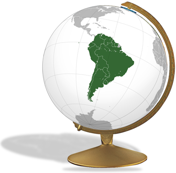 South America globe